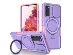 Capa Zruxe Compativel Com Samsung Galaxy S20 Fe (sliding Camshield - Magsafe - Tpu Hybrid Pc - Rosa Roxo)
