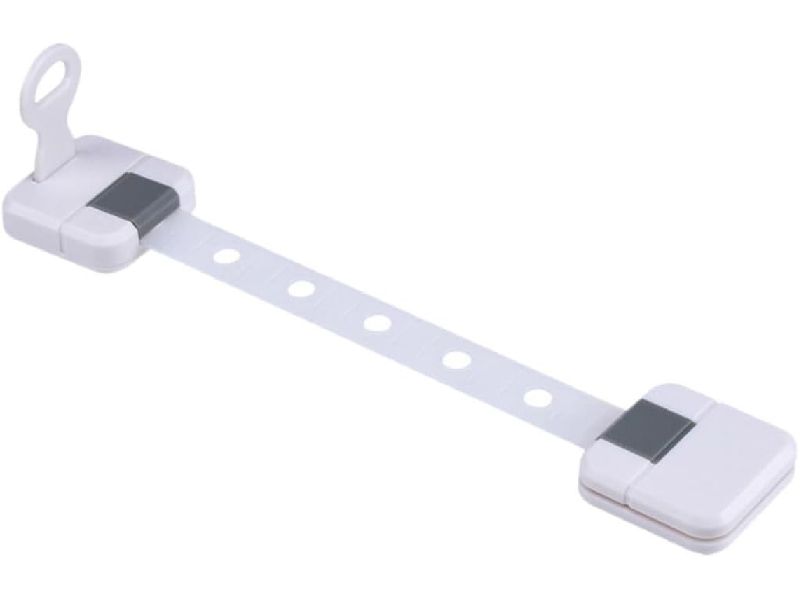 Fechadura De Segurança Para Gaveta, Em Abs Branco, Autoadesiva