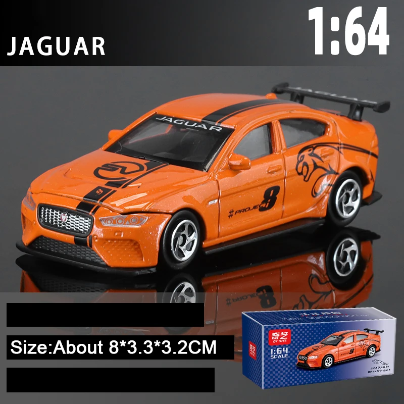 (jaguar Laranja) Escala 1:64 - Jaguar - Miniatura De Carro - Modelo - Presente