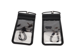 Mali 2pcs Capa Protetora Impermeável para Celular com Tela Tocável Bolsa Transparente para Natação Mergulho Preto