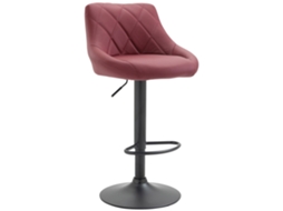 Banqueta giratória de bar em material sintético cor bordô com apoio para os pés em metal preto e costura decorativa Tdb10580 Dcoshop26