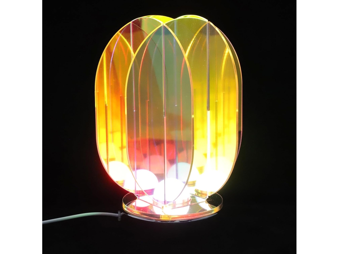 Luminária de mesa decorativa e elegante em acrílico com cabo USB, pequena e prática para decoração de casa e diversas ocasiões.