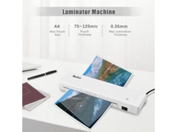 Máquina de Laminar Desktop A4 Bisofice 2 Rolo 230mm Aquecimento Rápido 75~125mic para Home Office Escola