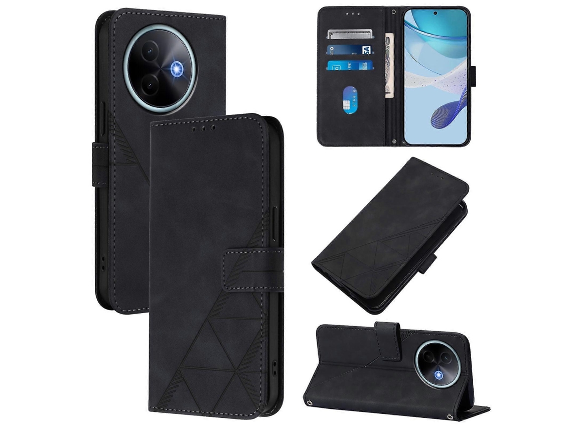 Capa De Celular De Couro Com Estampa 3d E Flip Crossbody