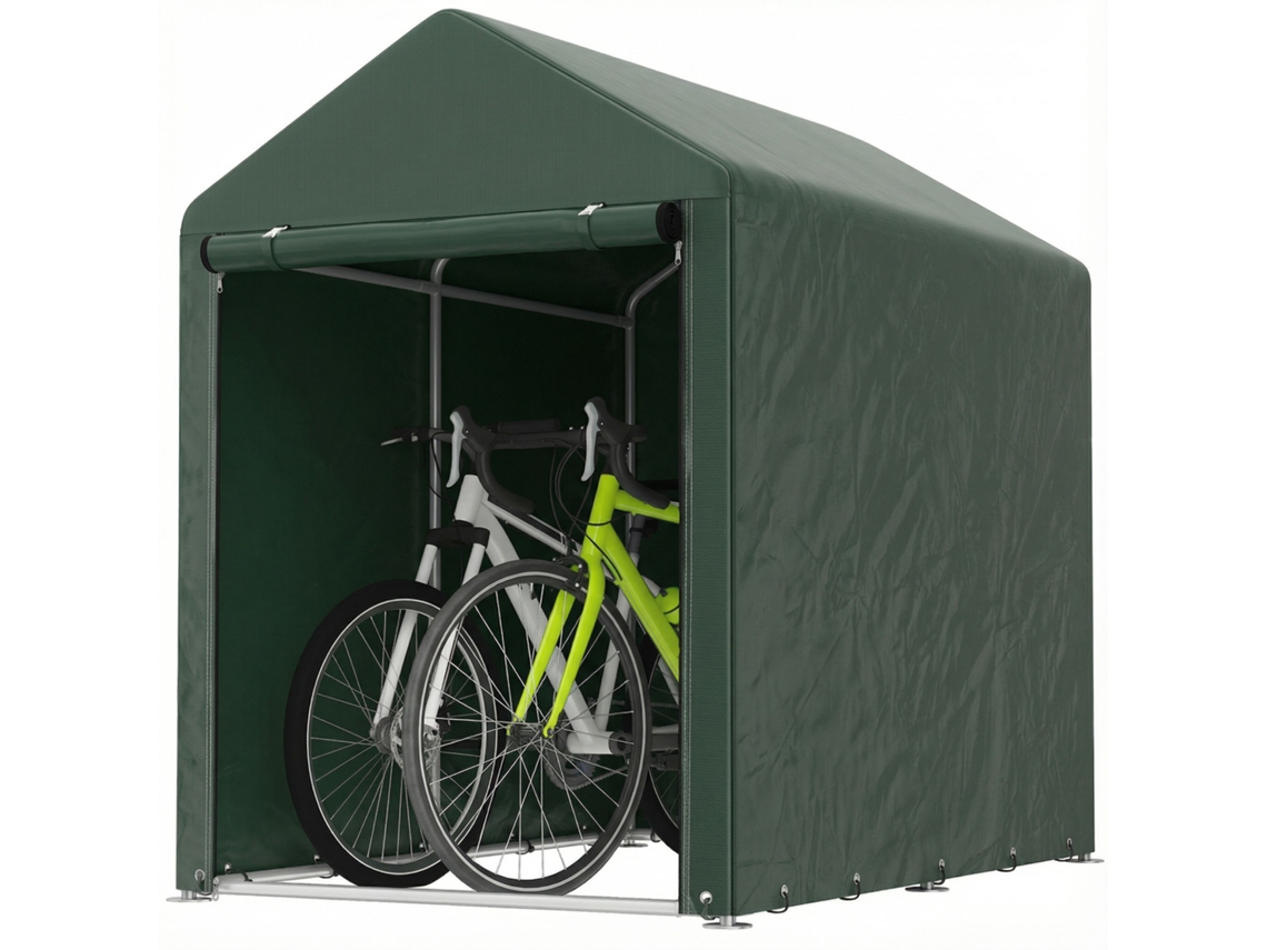 Tenda Bicicleta 1,2x1,8x1,65m 2 Compartimentos Zíper Impermeável Verde