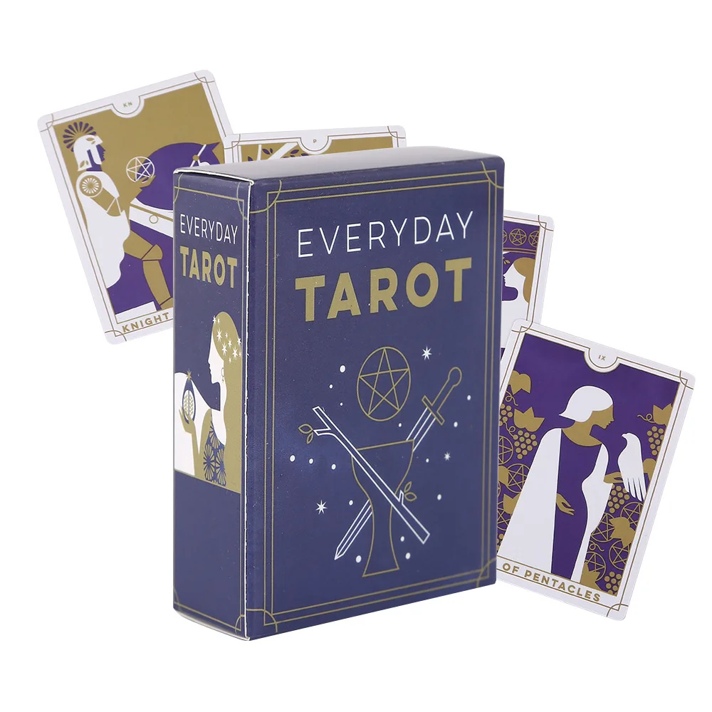 Tarot Diário Dos Cavaleiros Cartas Oráculo de 78 Cartas Versão em Inglês Jogo de Adivinhação e Ilusão MDUG