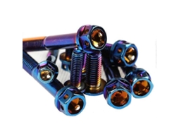 Parafuso Hexagonal Oco Titânio Azul Torrado M6/m8 Moto