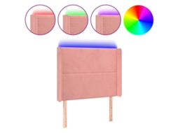 Led Headboard, Led Headboards Vidaxl Cor-de-rosa Veludo (83 X 16 X 118/128 Cm)