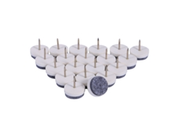 Almofadas de feltro para os pés em movimento (pacote com 20 unidades, 28 mm, brancas)