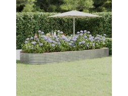 Vidaxl Canteiro Elevado Jardim 373x140x36 Aço Galvanizado Prateado