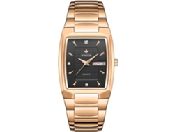 Lurelia Relógio Masculino, Movimento De Quartzo, Analógico, Detalhes Com Strass, Aço Inoxidável, Resistente À Água, Preto