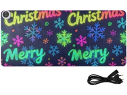 Mousepad Aquecido de Poliuretano com Flocos Neve Feliz Natal 80 X 33 Cm para Mesa Computador