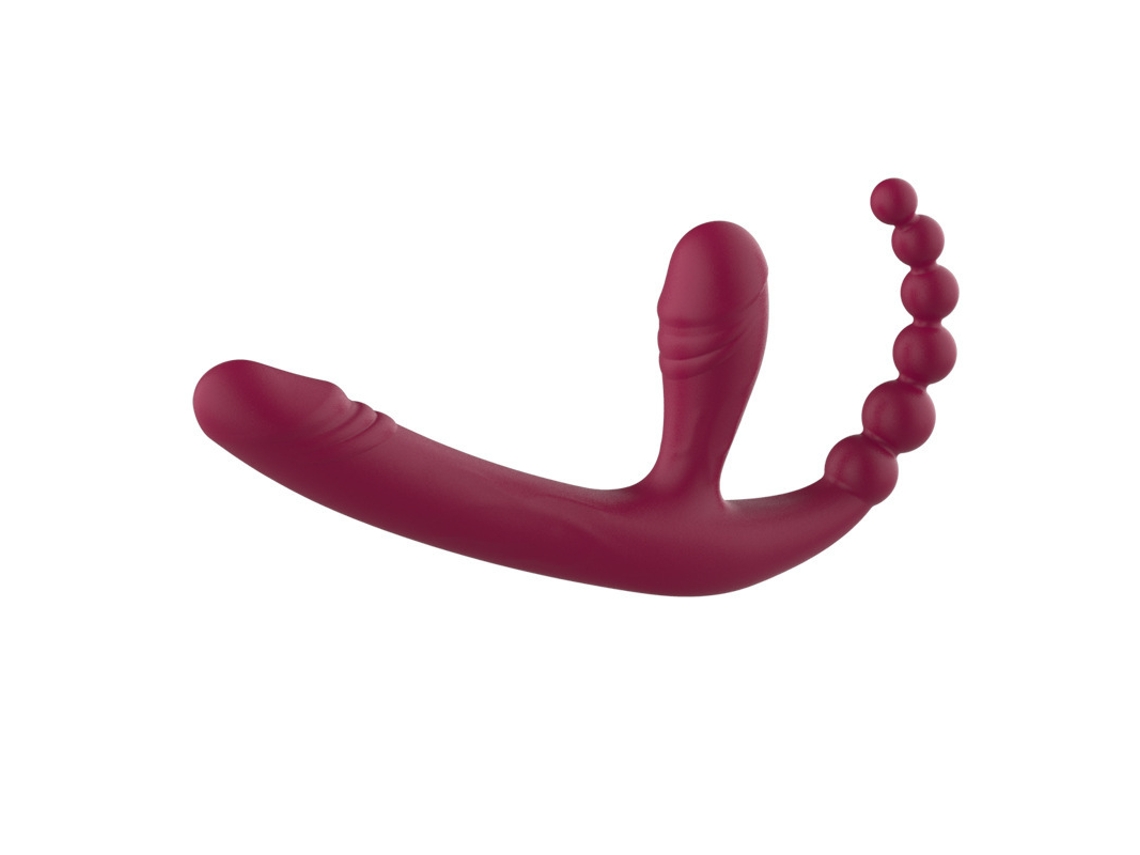 Vibrador De Controle Remoto 3 Em 1 Com 10 Modos Para Mulheres (vinho Tinto)