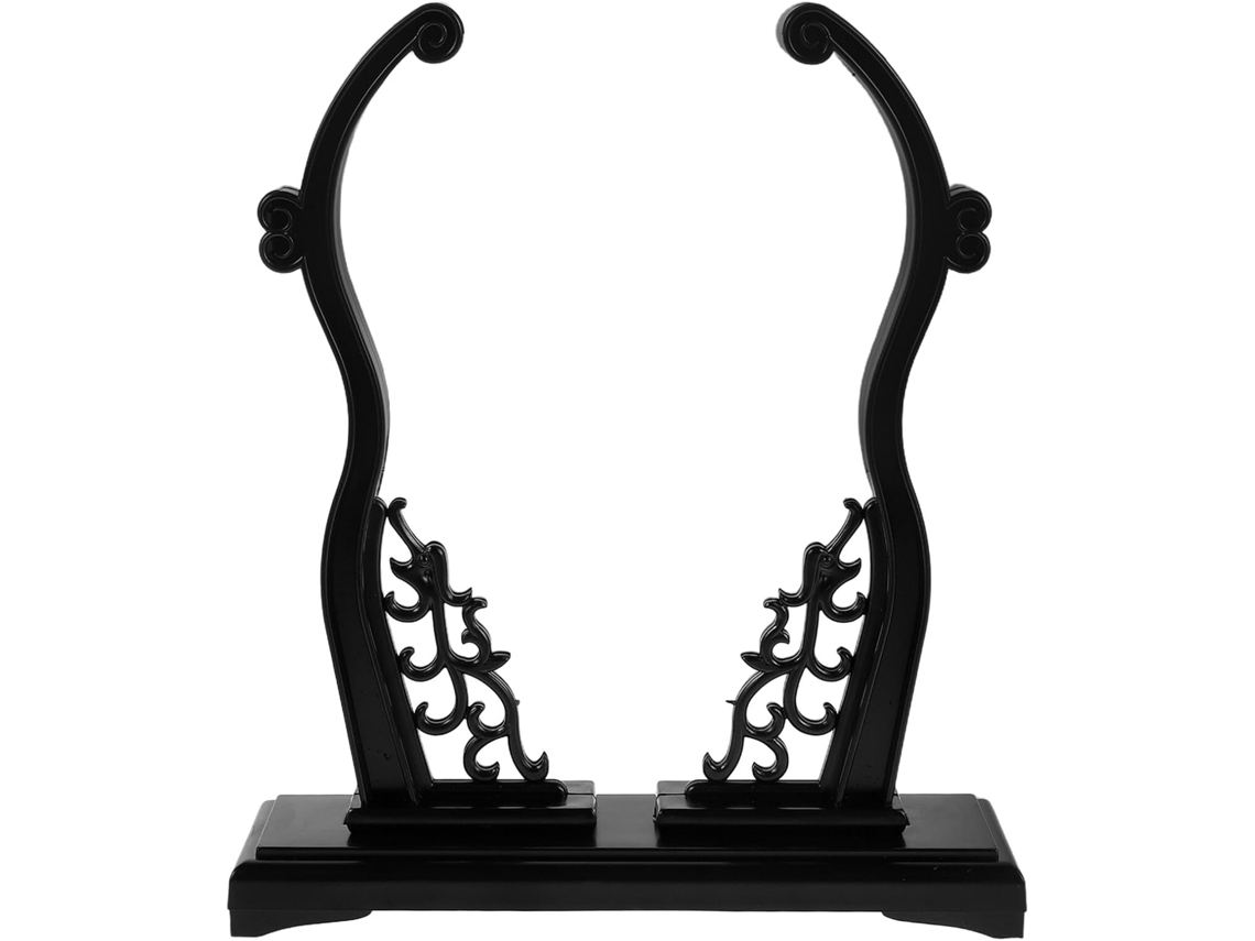 Suporte Grande Para Leque De Mão Em Resina Preta, Expositor Decorativo Para Leques Chineses E Japoneses, Base Estável