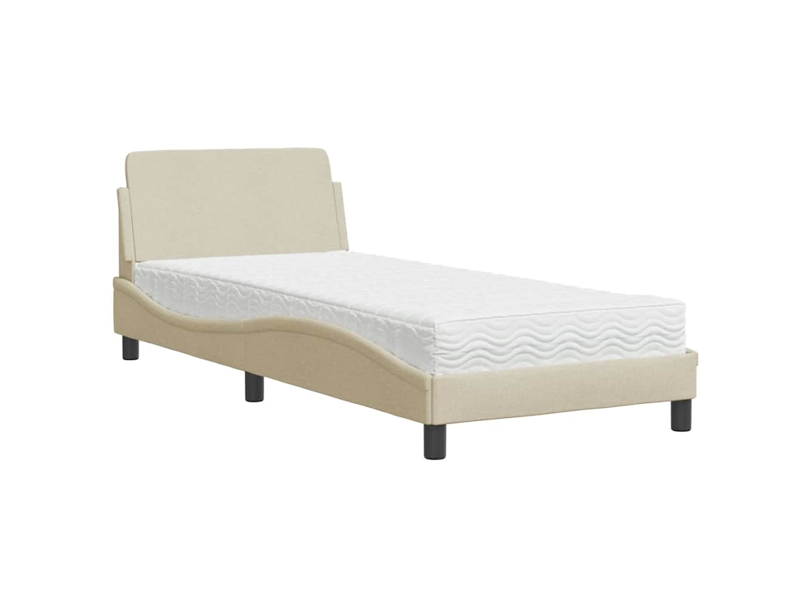 Bed, Beds Vidaxl Creme Tecido (90 X 200 Cm)