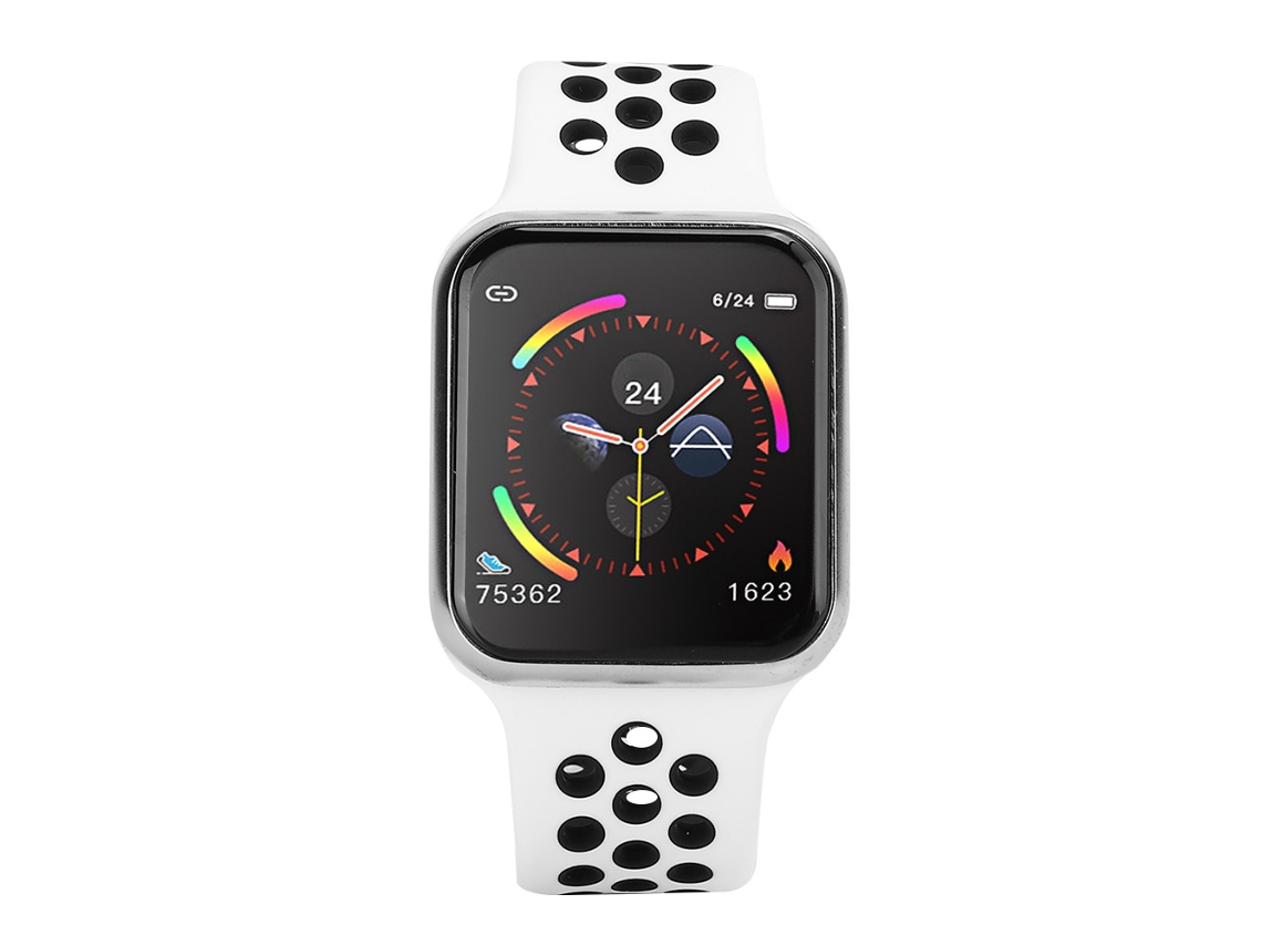 Pulsera inteligente F9 com ecrã táctil de 1,3 polegadas, monitor de frequência cardíaca e pressão arterial, prata/branco MARCA