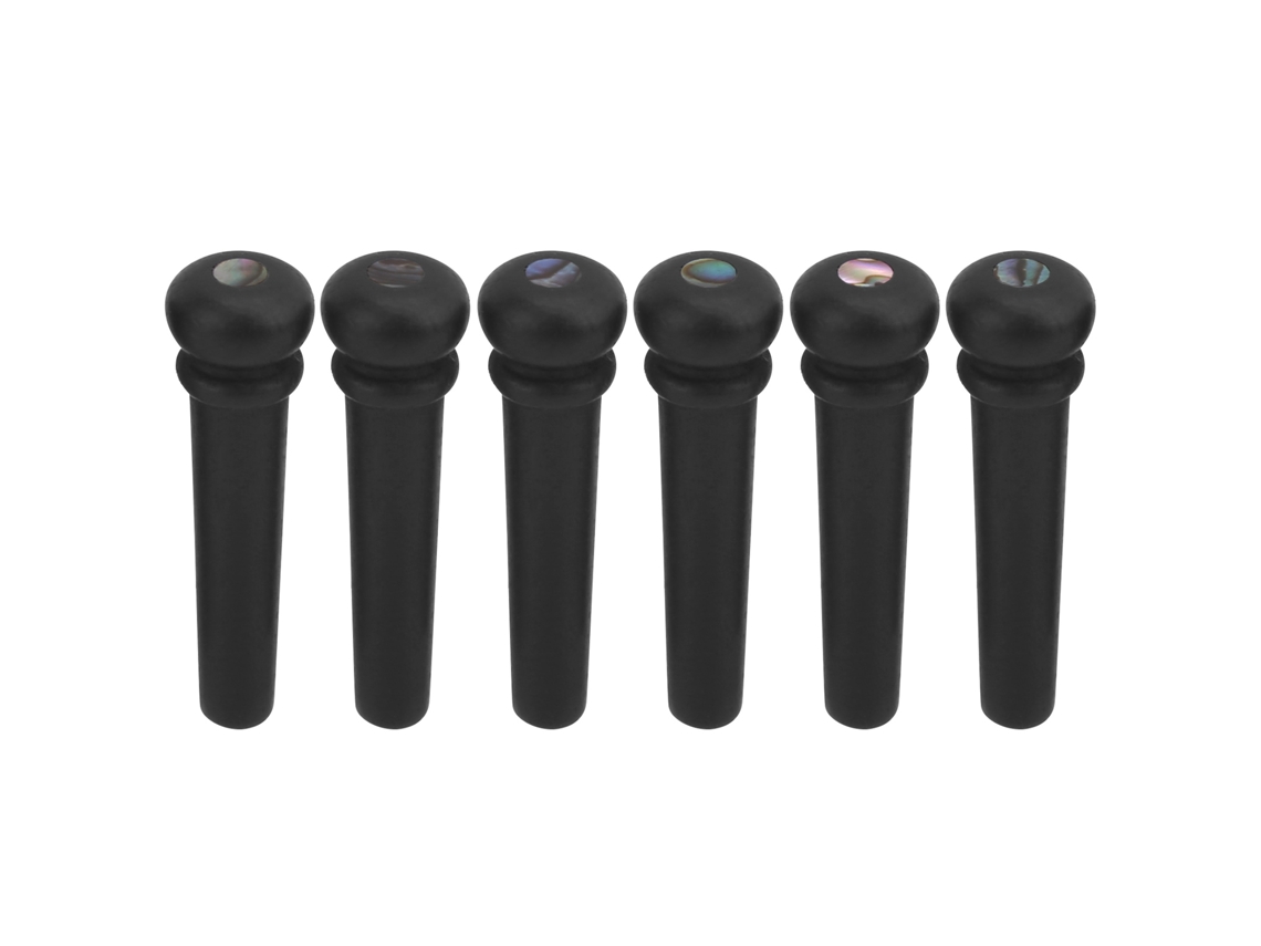 Conjunto de 6 Pinos de Guitarra Acústica em Ébano, Peças de Reposição, Acessórios e Decoração AQUAFORGE