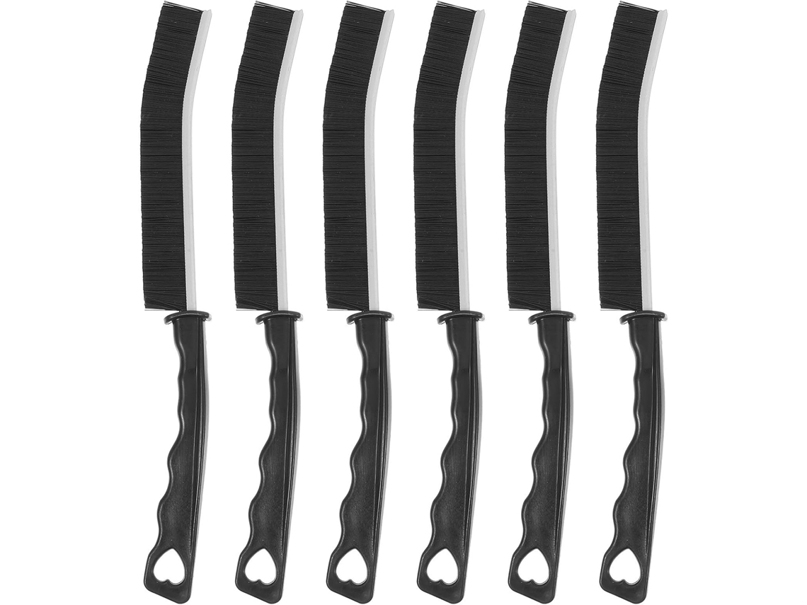 Conjunto De 6 Peças Ferramentas Para Limpeza Cantos, Rejunte E Frestas, Escovas De Plástico Preto, Para Cozinha E