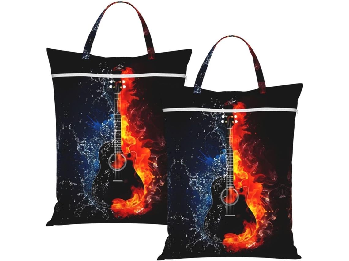 Saco De Roupa Suja De Viagem Com Estampa De Guitarra Ice And Fire