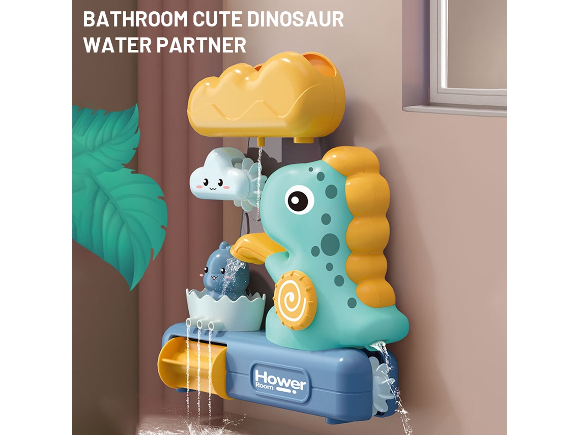 Primerox brinquedo de Banho Dinossauro Cascata com Ventoza Material Seguro Presente para Crianças 3+