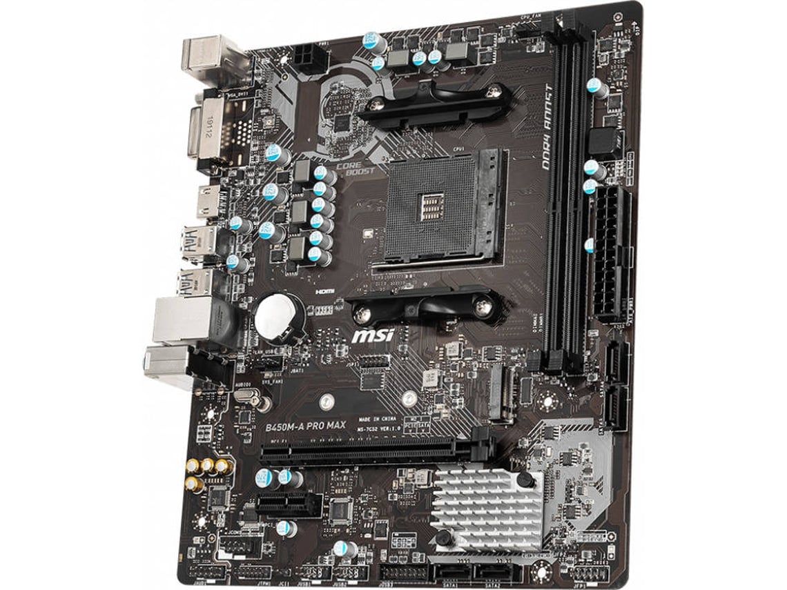 Motherboard MSI B450M-A PRO MAX (Socket AM4 - AMD B450 - Micro ATX)