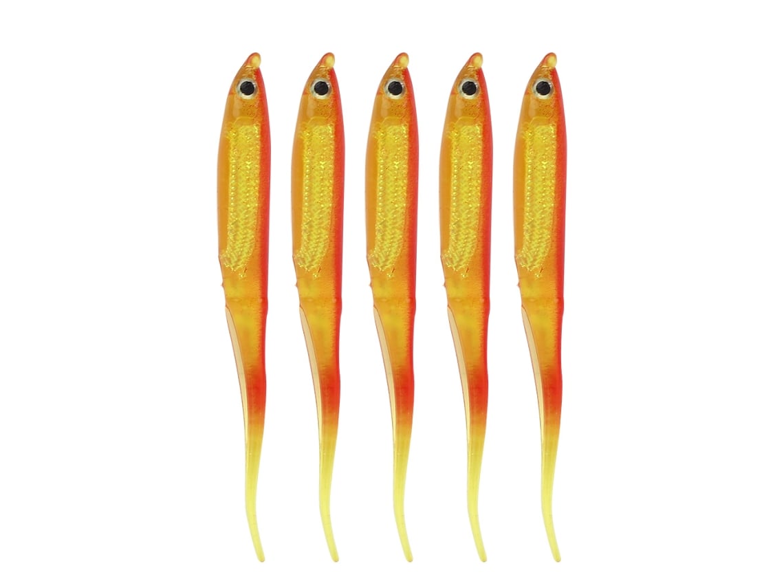 Isca Artificial Peixe Silicone 5pcslaranja vermelha