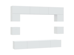 Conjunto de TV 8 Peças Madeira Processada Branco MAISON EXCLUSIVE