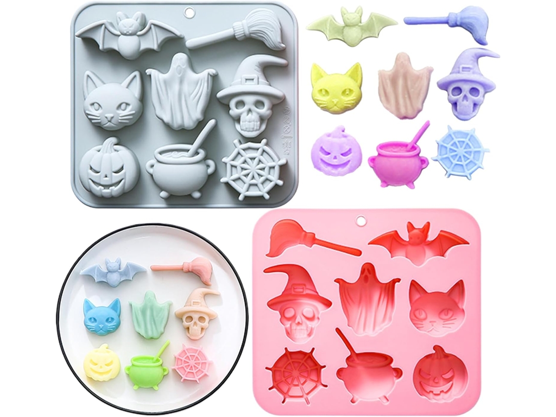 Conjunto de 2 Formas de Silicone Chocolate Com Tema de Halloween