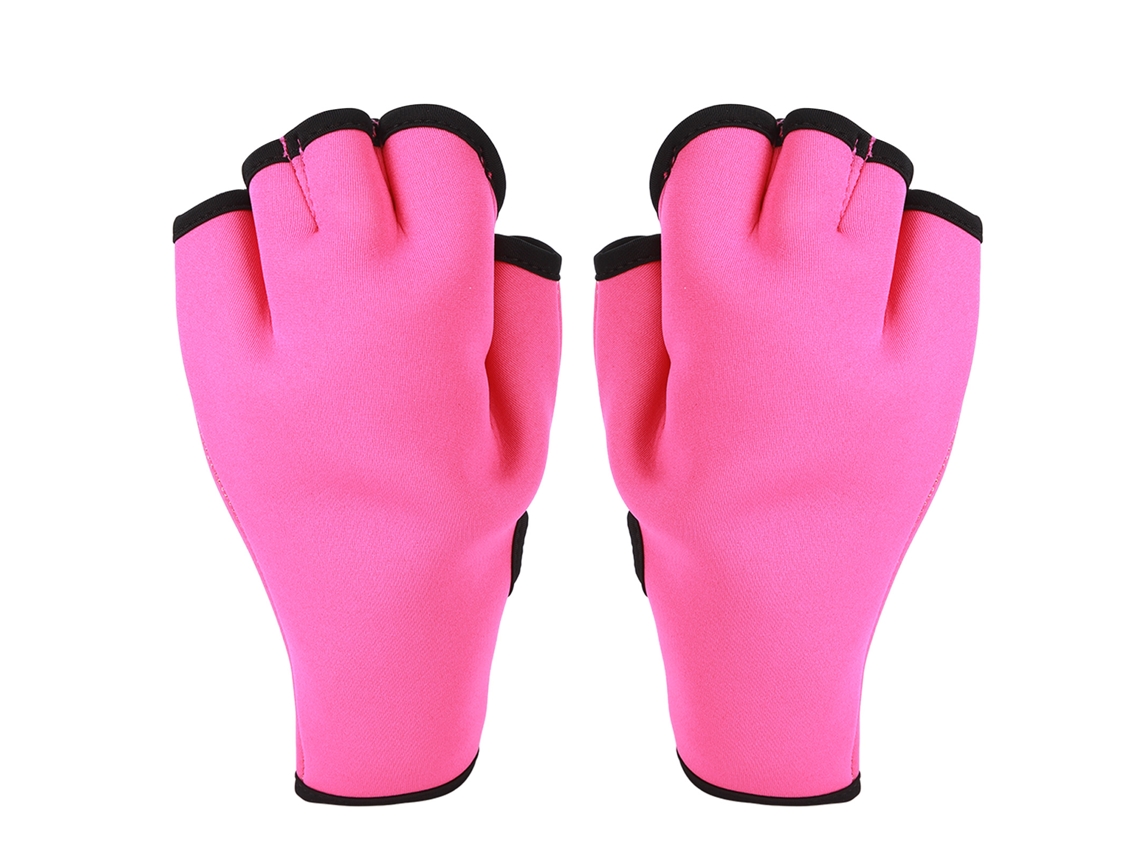 Luvas de Natação Dedos Anti derrapante Crianças Rosa S