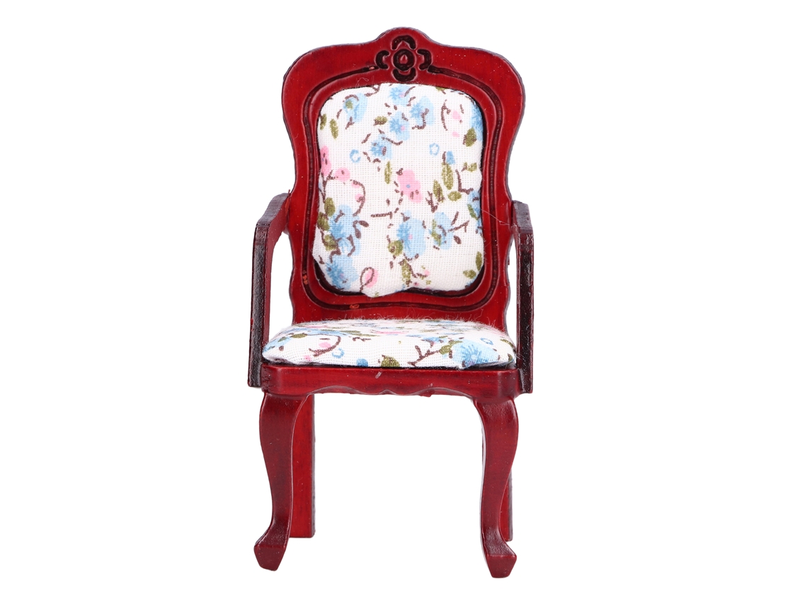 Silla Miniatura Para Casa De Muñecas Escala 1:12 Sillón Decorativo Mueble De Madera Simulación