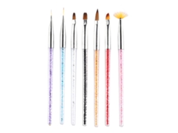 Conjunto de 7 Pincéis para Arte de Unhas Ferramentas para Desenho e Pintura de Unhas RNEMITERY