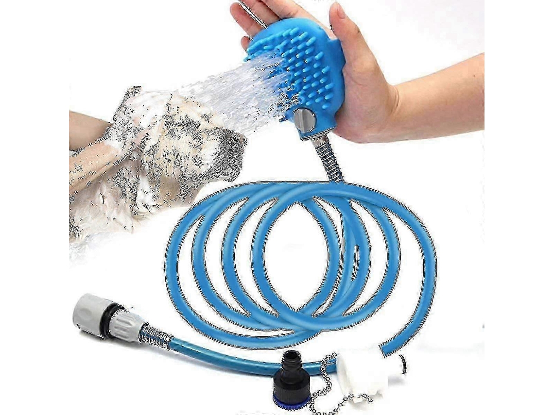 Chuveiro 2 Em 1 Para Cães E Gatos Com Escova Integrada Para Higiene E Massagem, Ideal Para Cães De Porte Grande E Médio. Nostalgia88