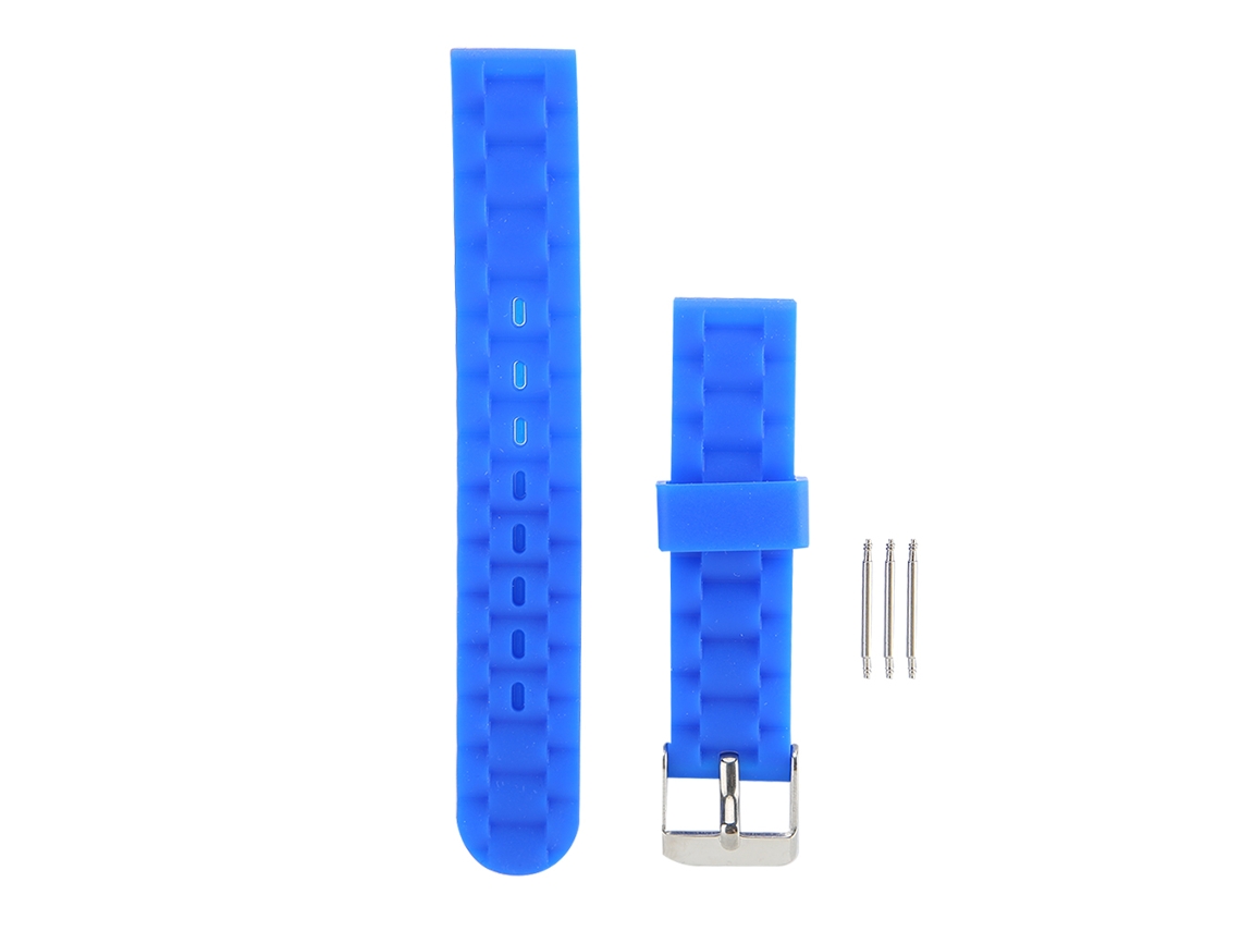 Correa De Reloj De Silicona Con Hebilla 16mm Para Deportes Azul