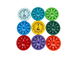 Brinquedo de Matemática Interativo Giratório de Mesa para Aprendizagem de Aritmética Infantil - Multiplicação e Divisão (9 peças)