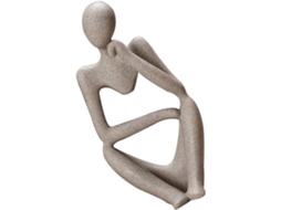 Estátua Decorativa Pensador Resina Arenito Escultura Abstrata Moderna Estilo Único Decoração Escritório Estar GOKOCO