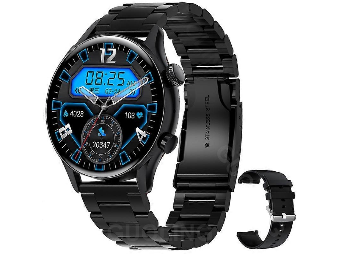 Relógio inteligente masculino com Bluetooth, chamadas, NFC e resistência à água IP68.