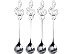 Colheres de café 4pcs inox 304, nota musical | S/MARCA