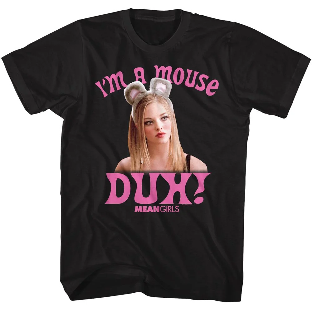 Rockinstone Mean Girls Mouse Duh Black T-shirt Size:l