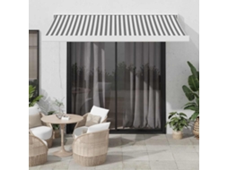 Vidaxl Toldo Retrátil 3,5x2,5 M Tecido E Alumínio Antracite E Branco