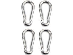 4pcs Carabiner Para Carga Pesada Aço Inox 304 6mm 100kg Camping Trekking Pets