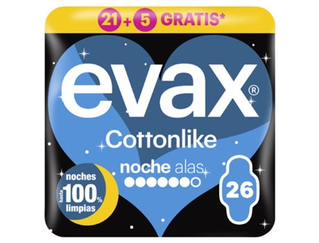 Pensos Higiénicos Cottonlike Noite Com Abas Evax