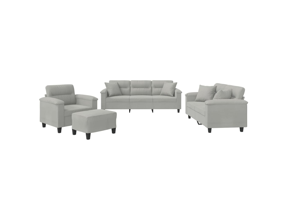Sofa Set, Sofa Sets Vidaxl Cinzeto Microfibra (n/a)
