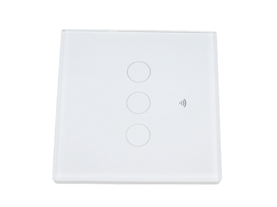 Interruptor Touch Wifi Inteligente 3 Controles Vidro Temperado