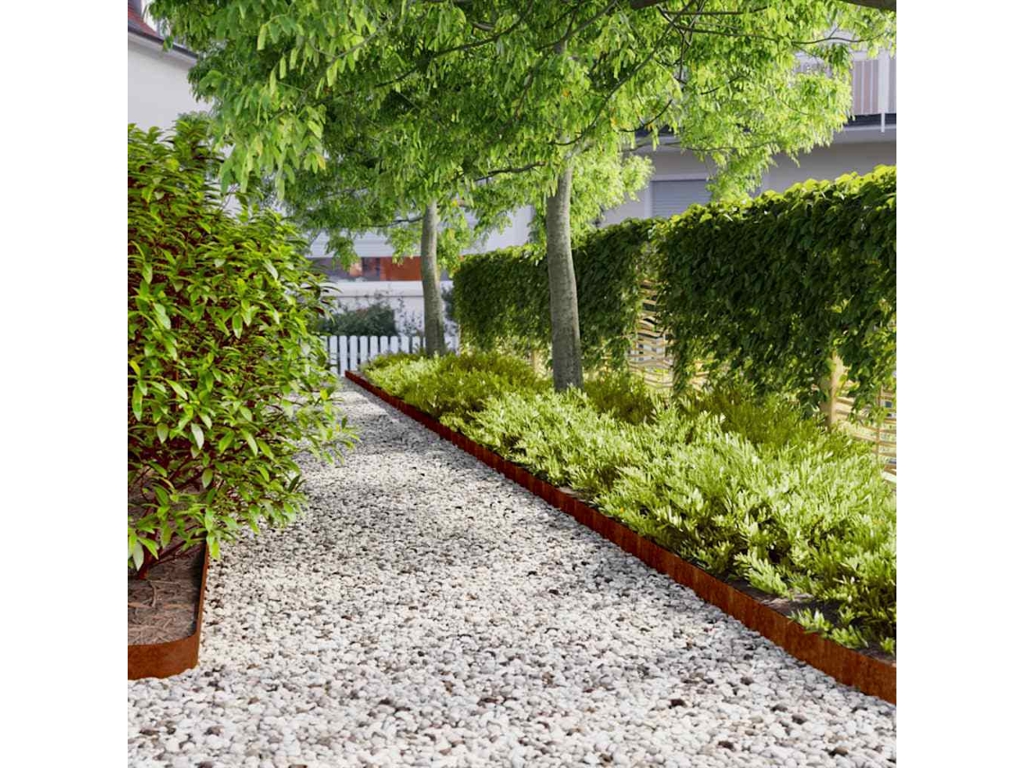Vidaxl Acabamento Para Gramado 10 Pcs 10 X 103 Cm Aço Corten
