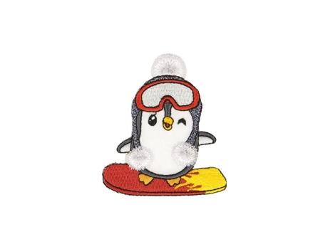 Ecusson Termocolante De Esqui Pinguim 7x7cm Mdc