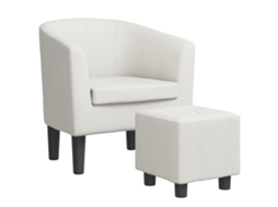 Tub Chair, Tub Chairs Vidaxl Branco Couro Artificial