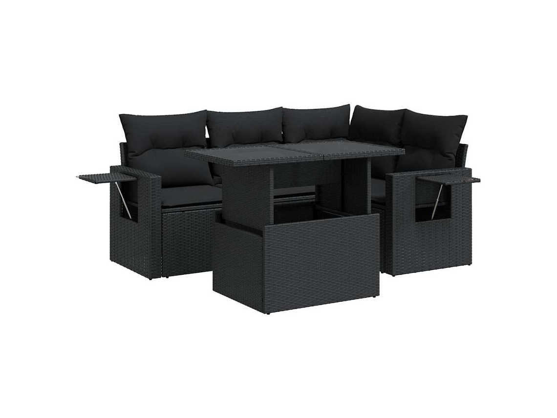 Garden Sofa Set, Garden Sofa Sets Vidaxl Preto Rattan / Vime (n/a)