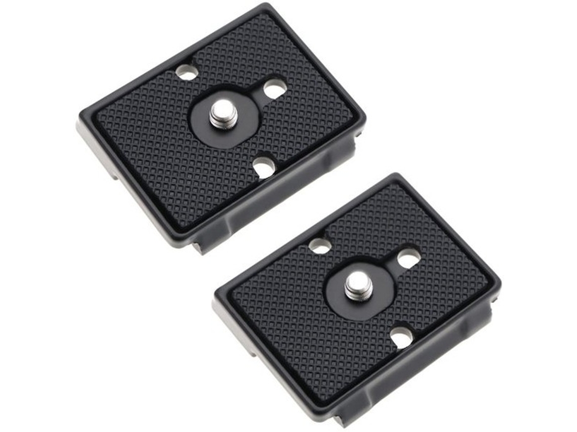 Placa De Liberação Rápida - 2x Alumínio - Compatível Com Manfrotto 200pl/128rc/141rc - Preto - 51x42x10mm - Resistente A Choques - Placa De Tripé