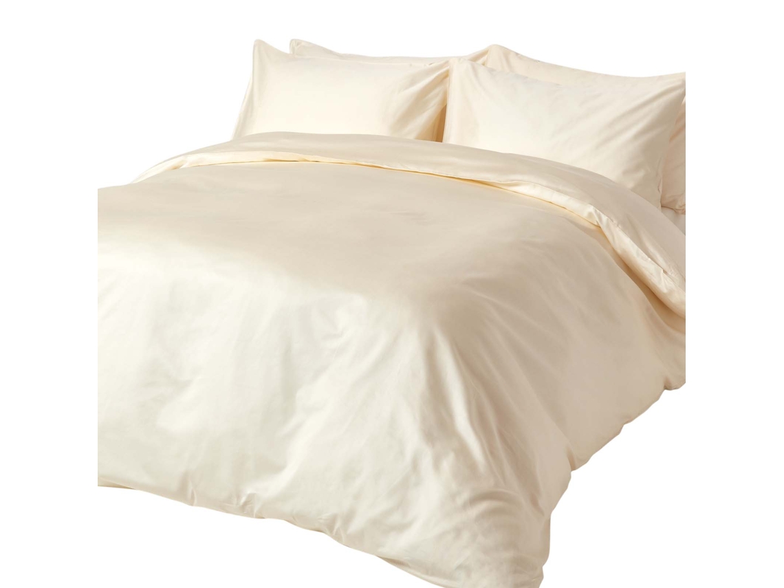 Homescapes Cream Organic Cotton Duvet Cover Set 400 Tc, Single