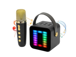 Mini Máquina De Karaokê Com Luz Rgb, Chip De Processamento Digital, Alto Falante Bluetooth Portátil E Microfone. Aquaforge